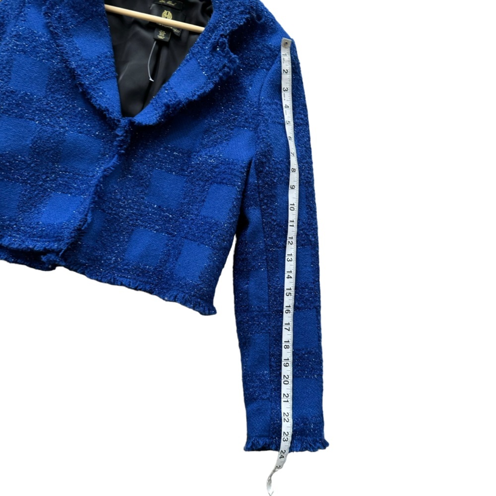 House of Harlow 1960‎ Womens 2pc Blue Wool Tweed Blazer & Skirt(Skort) Set Sz. M - Picture 15 of 16